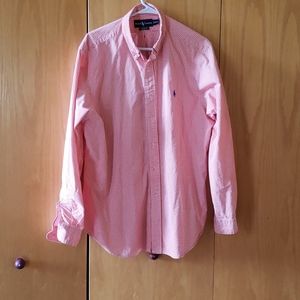 Raloh Lauren Men's size L 161/2 neck orange check